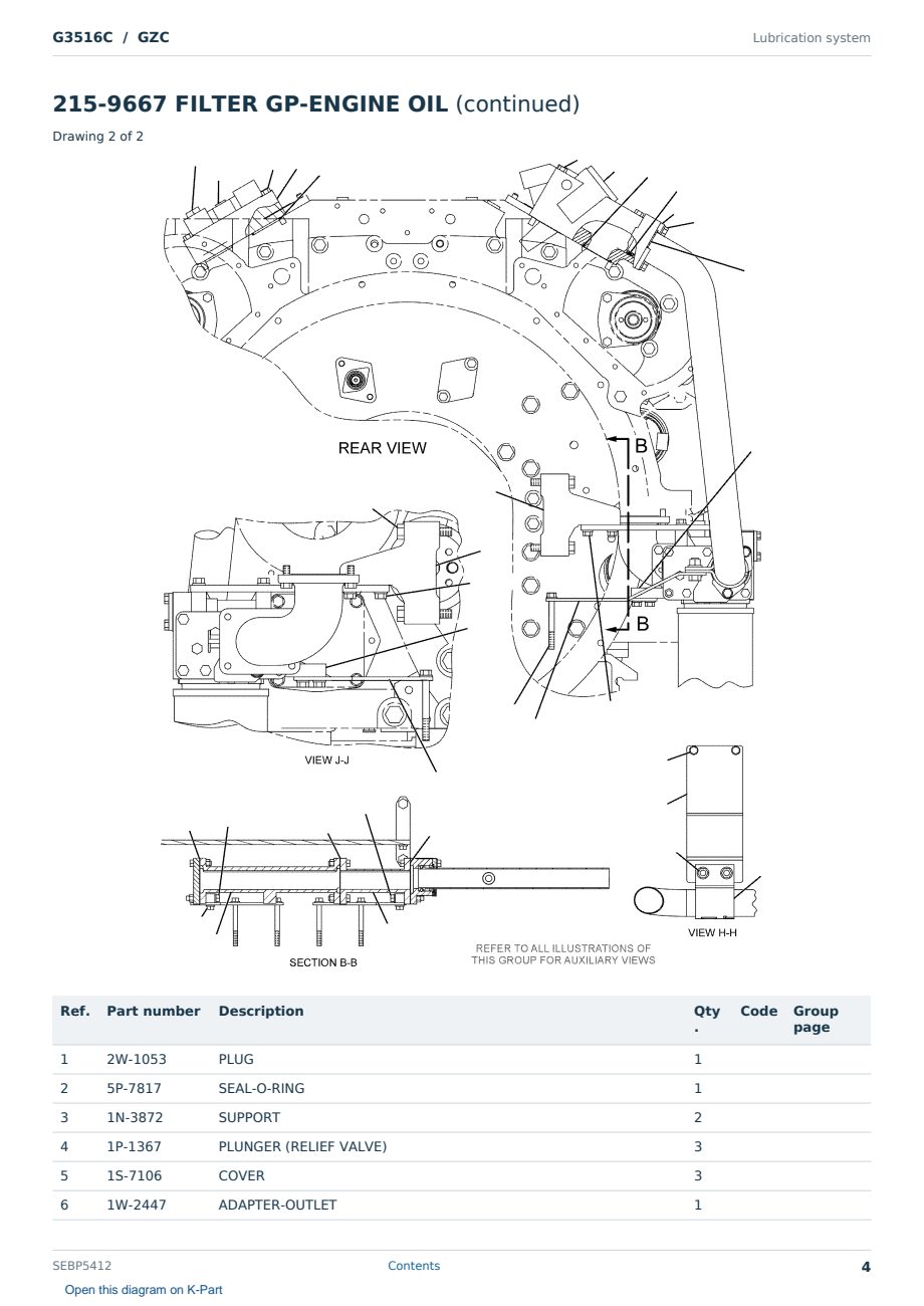 Caterpillar G3516C S/N GZC Partsbook SEBP5412 (English) - sample page 4 of 10 Caterpillar G3516C S/N GZC Partsbook SEBP5412 (English) - sample page 4 of 10