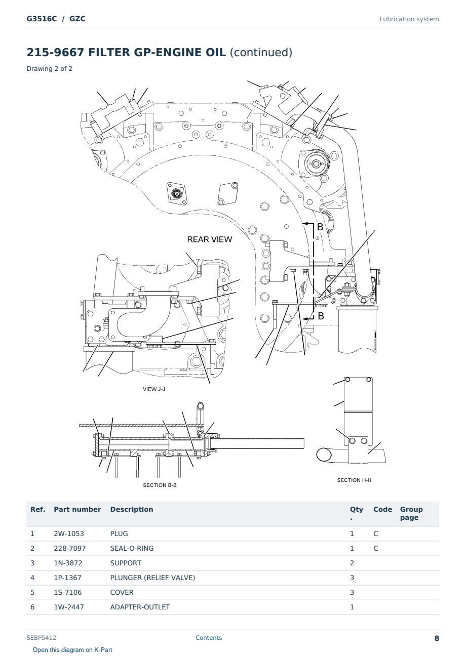 Caterpillar G3516C S/N GZC Partsbook SEBP5412 (English) - sample page 8 of 10 Caterpillar G3516C S/N GZC Partsbook SEBP5412 (English) - sample page 8 of 10
