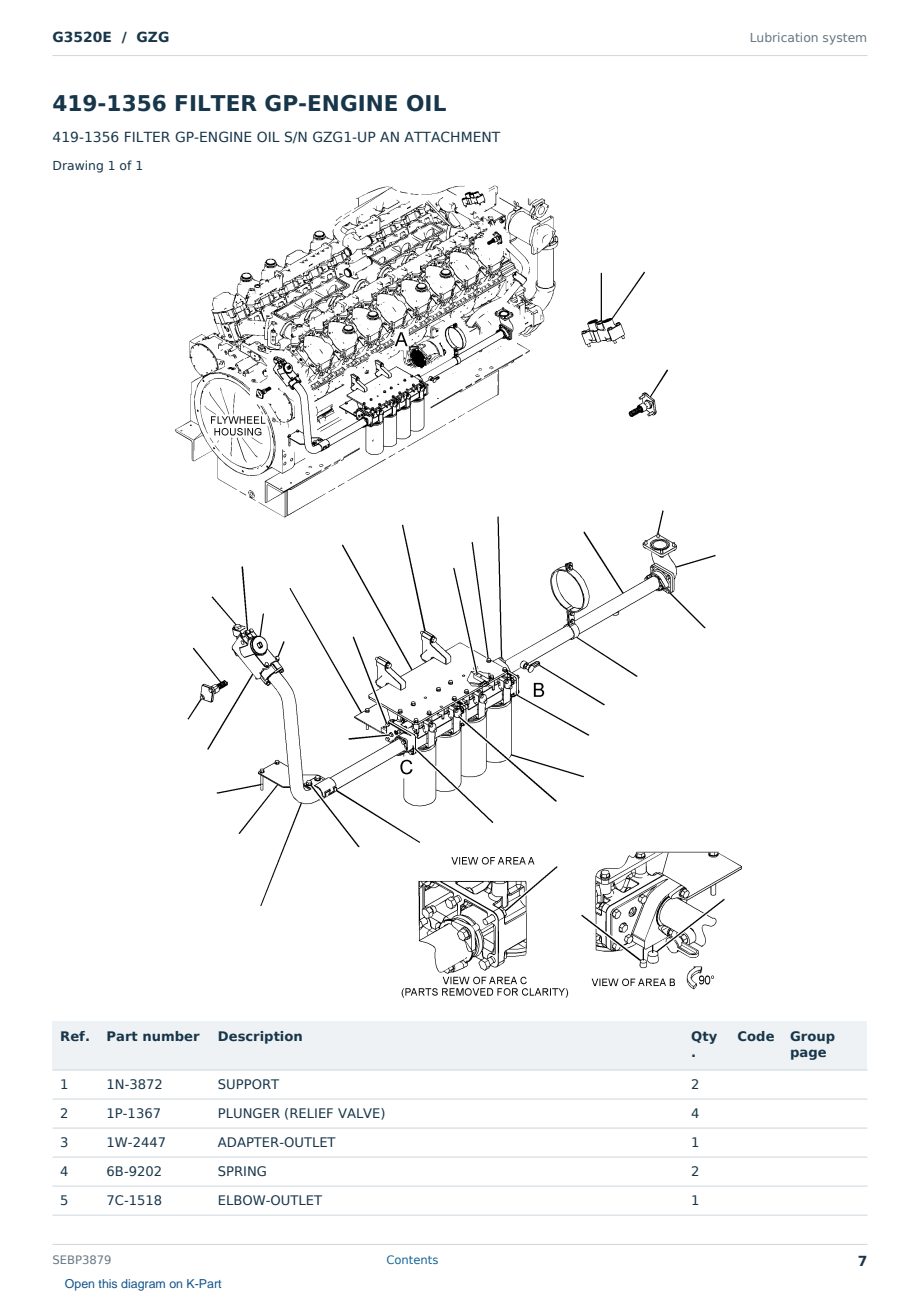 Caterpillar G3520E S/N GZG Partsbook SEBP3879 (English) - sample page 7 of 10 Caterpillar G3520E S/N GZG Partsbook SEBP3879 (English) - sample page 7 of 10