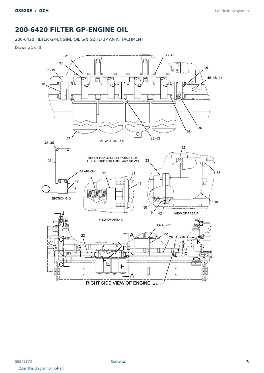 Caterpillar G3520E S/N GZH Partsbook SEBP3873 (English) - sample page 3 of 10 Caterpillar G3520E S/N GZH Partsbook SEBP3873 (English) - sample page 3 of 10