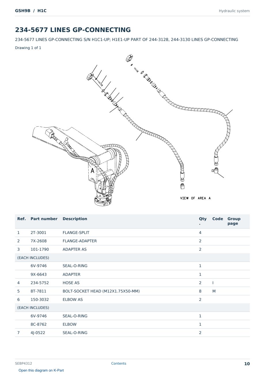 Caterpillar GSH9B S/N H1C Partsbook SEBP4312 (English) - sample page 10 of 10 Caterpillar GSH9B S/N H1C Partsbook SEBP4312 (English) - sample page 10 of 10
