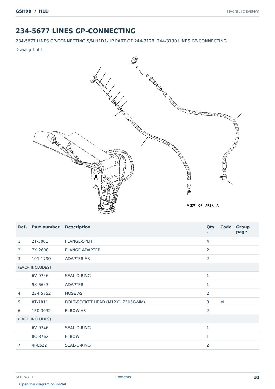 Caterpillar GSH9B S/N H1D Partsbook SEBP4311 (English) - sample page 10 of 10 Caterpillar GSH9B S/N H1D Partsbook SEBP4311 (English) - sample page 10 of 10