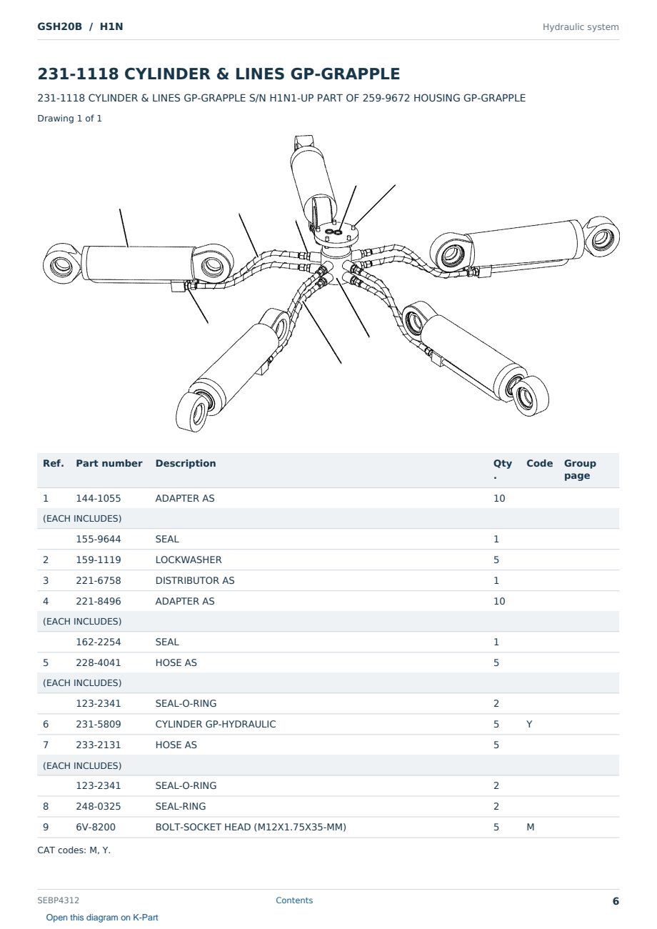 Caterpillar GSH20B S/N H1N Partsbook SEBP4312 (English) - sample page 6 of 10 Caterpillar GSH20B S/N H1N Partsbook SEBP4312 (English) - sample page 6 of 10