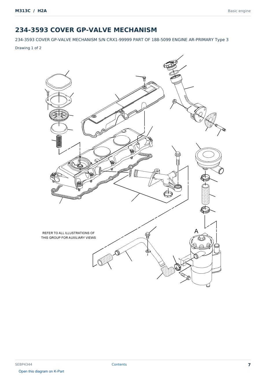 Caterpillar M313C S/N H2A Partsbook SEBP4344 (English) - sample page 7 of 10 Caterpillar M313C S/N H2A Partsbook SEBP4344 (English) - sample page 7 of 10