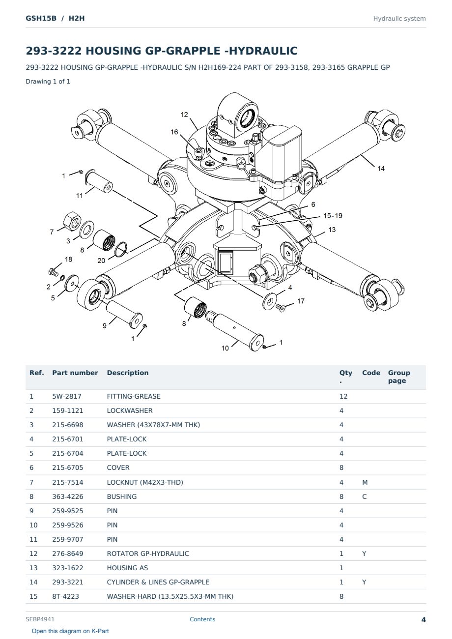 Caterpillar GSH15B S/N H2H Partsbook SEBP4941 (English) - sample page 4 of 10 Caterpillar GSH15B S/N H2H Partsbook SEBP4941 (English) - sample page 4 of 10