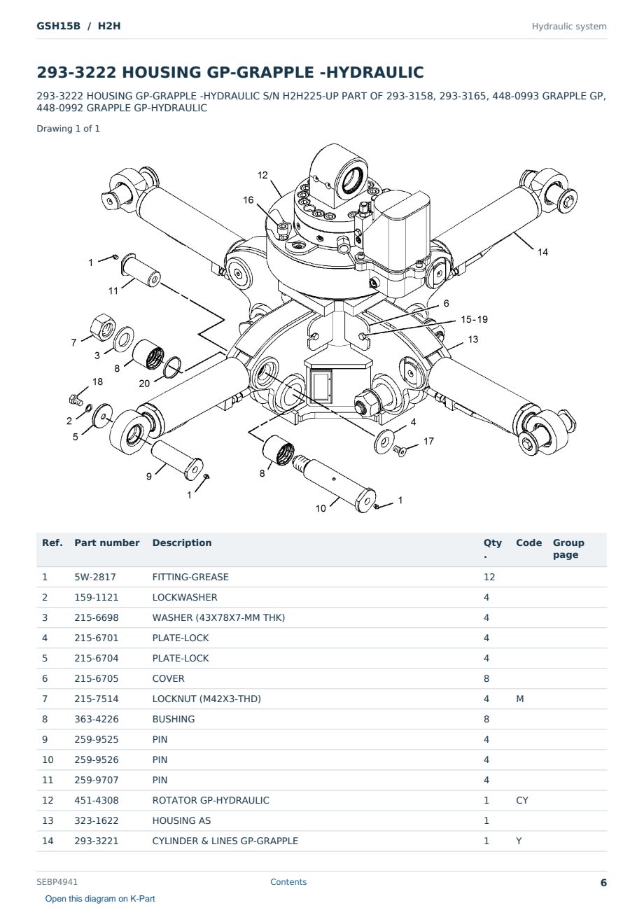 Caterpillar GSH15B S/N H2H Partsbook SEBP4941 (English) - sample page 6 of 10 Caterpillar GSH15B S/N H2H Partsbook SEBP4941 (English) - sample page 6 of 10