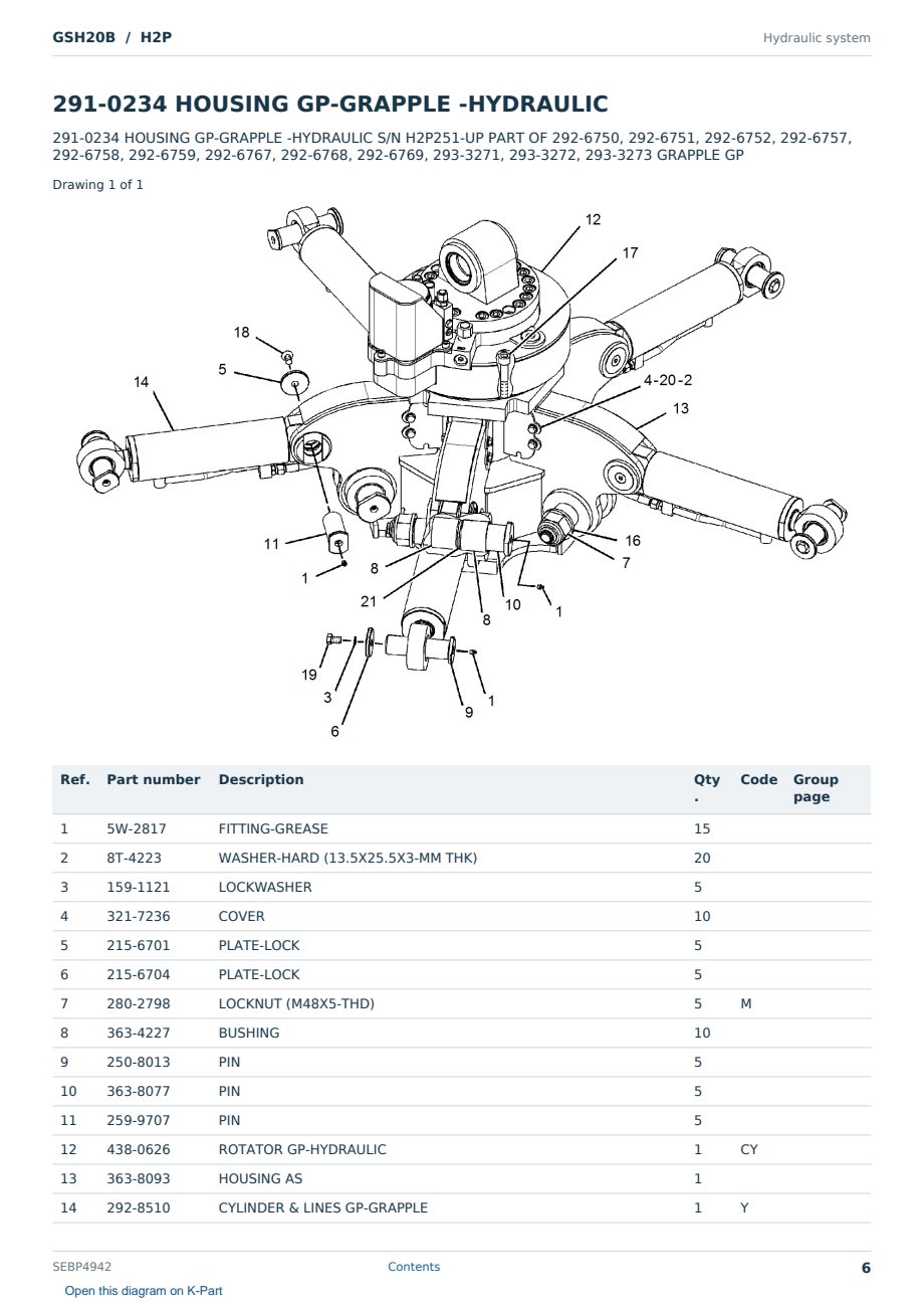 Caterpillar GSH20B S/N H2P Partsbook SEBP4942 (English) - sample page 6 of 10 Caterpillar GSH20B S/N H2P Partsbook SEBP4942 (English) - sample page 6 of 10