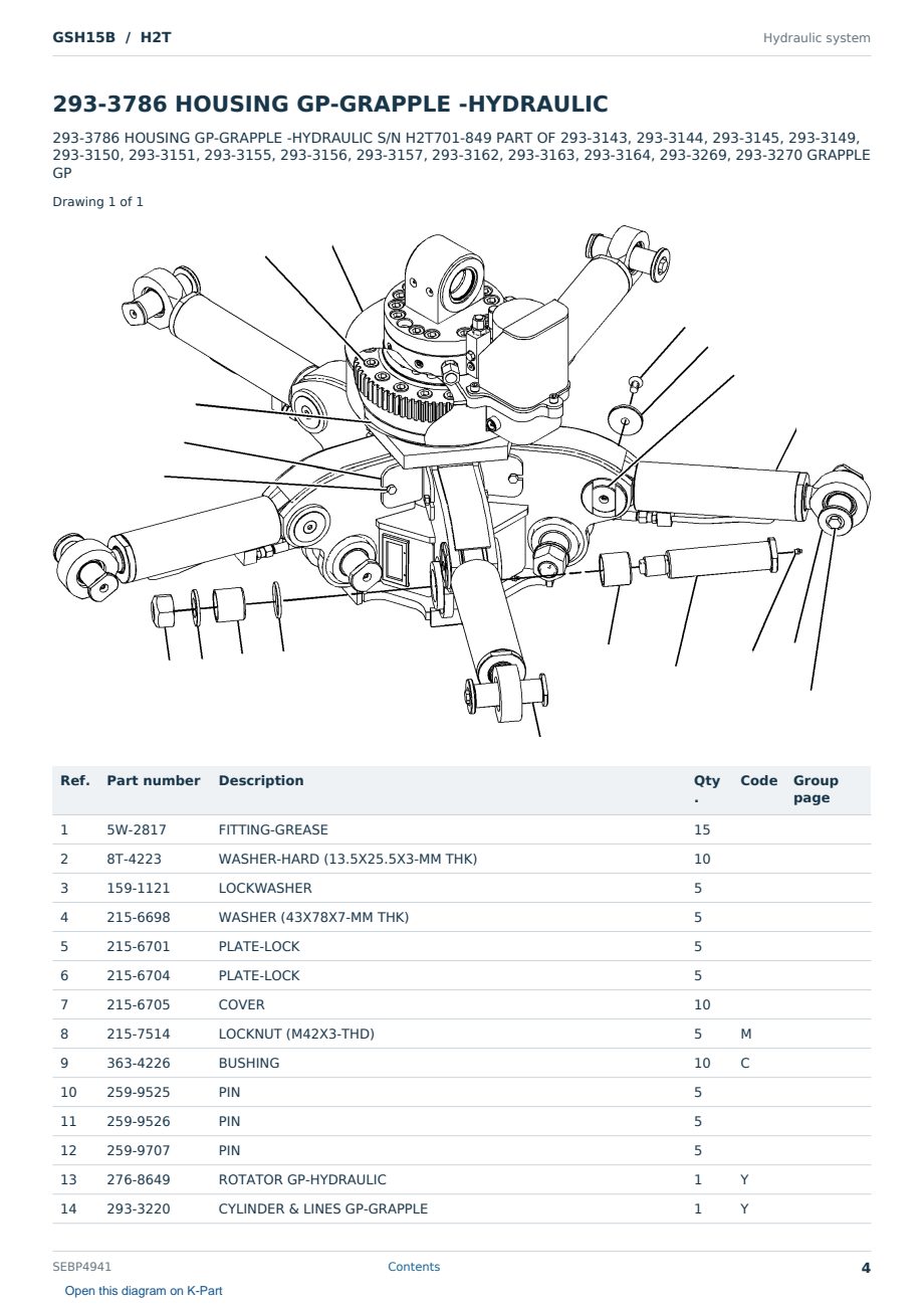 Caterpillar GSH15B S/N H2T Partsbook SEBP4941 (English) - sample page 4 of 10 Caterpillar GSH15B S/N H2T Partsbook SEBP4941 (English) - sample page 4 of 10