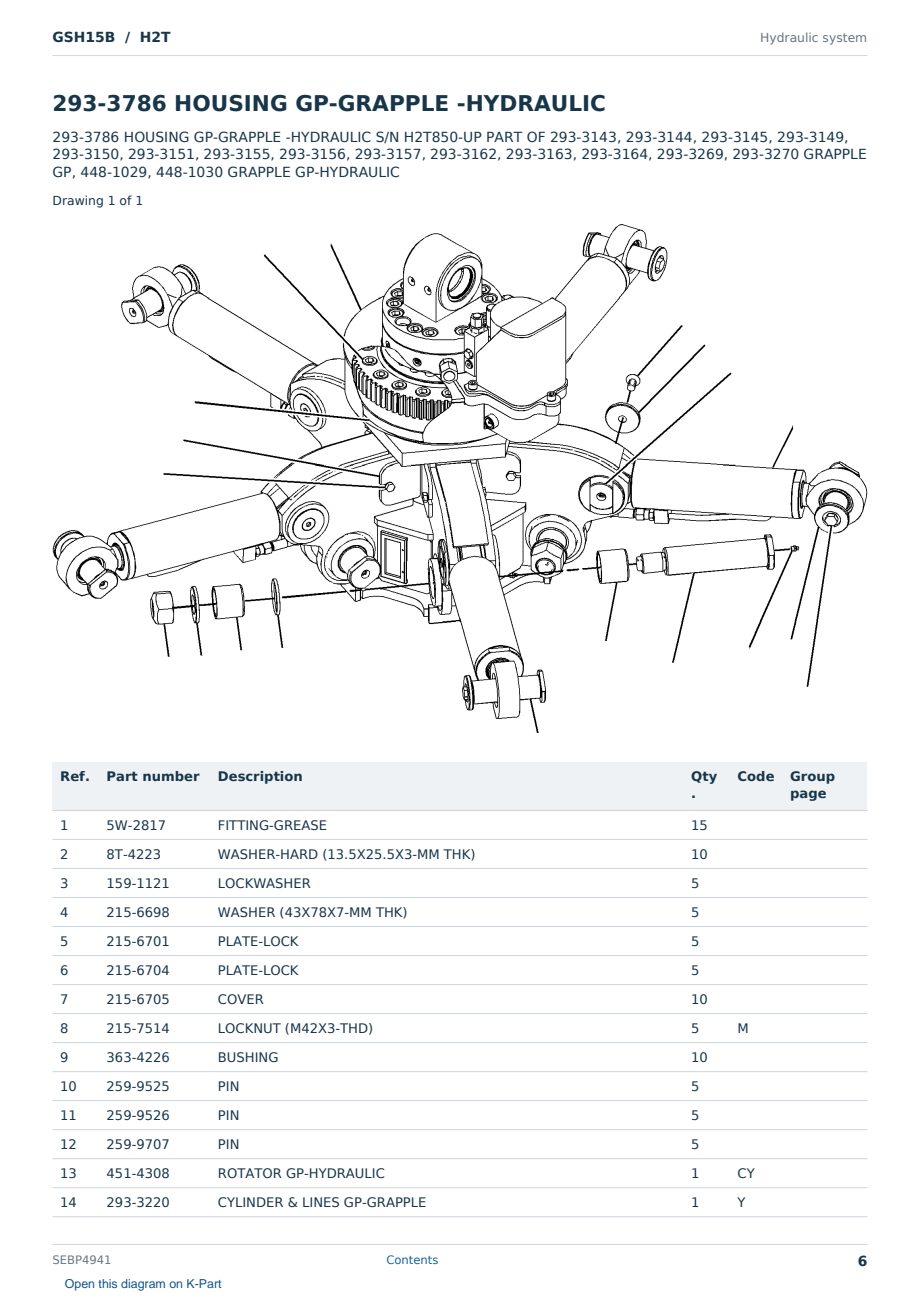 Caterpillar GSH15B S/N H2T Partsbook SEBP4941 (English) - sample page 6 of 10 Caterpillar GSH15B S/N H2T Partsbook SEBP4941 (English) - sample page 6 of 10
