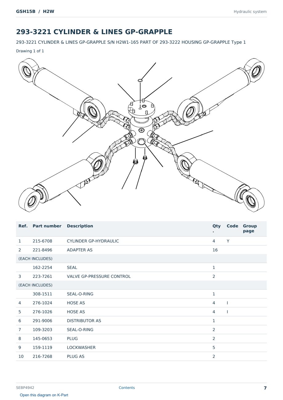 Caterpillar GSH15B S/N H2W Partsbook SEBP4942 (English) - sample page 7 of 10 Caterpillar GSH15B S/N H2W Partsbook SEBP4942 (English) - sample page 7 of 10
