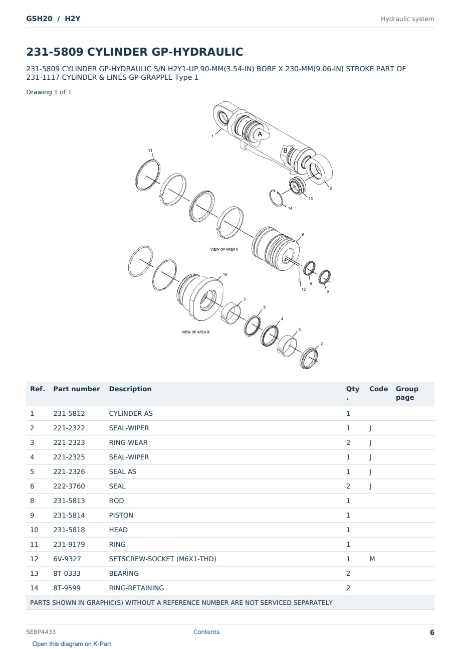 Caterpillar GSH20 S/N H2Y Partsbook SEBP4433 (English) - sample page 6 of 10 Caterpillar GSH20 S/N H2Y Partsbook SEBP4433 (English) - sample page 6 of 10