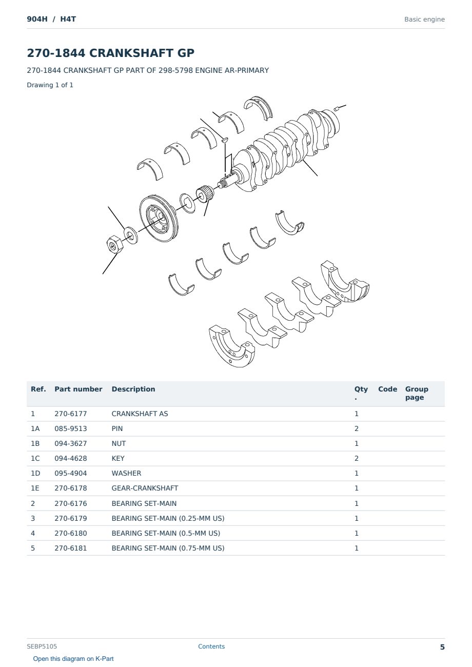 Caterpillar 904H S/N H4T Partsbook SEBP5105 (English) - sample page 5 of 10 Caterpillar 904H S/N H4T Partsbook SEBP5105 (English) - sample page 5 of 10