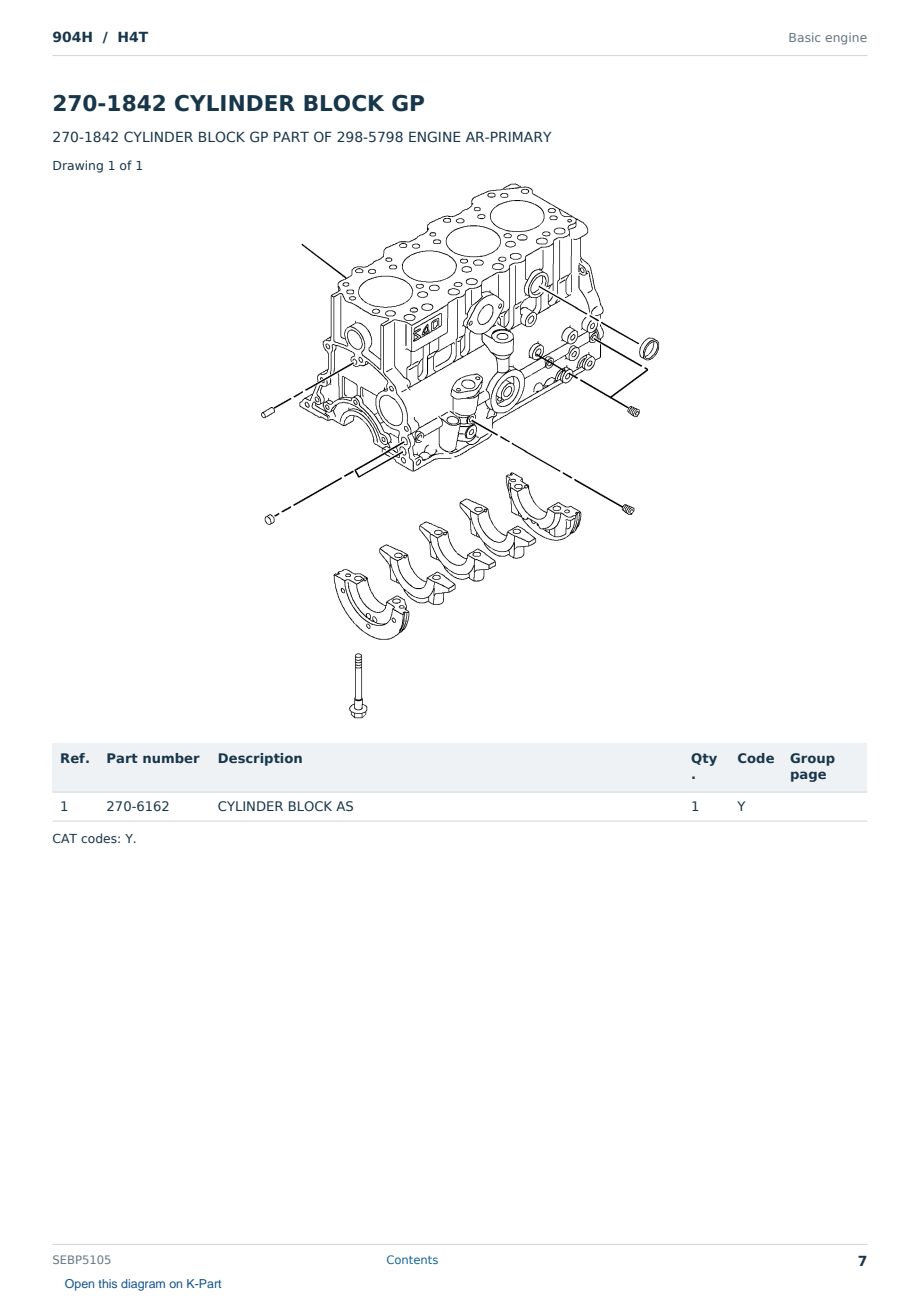 Caterpillar 904H S/N H4T Partsbook SEBP5105 (English) - sample page 7 of 10 Caterpillar 904H S/N H4T Partsbook SEBP5105 (English) - sample page 7 of 10