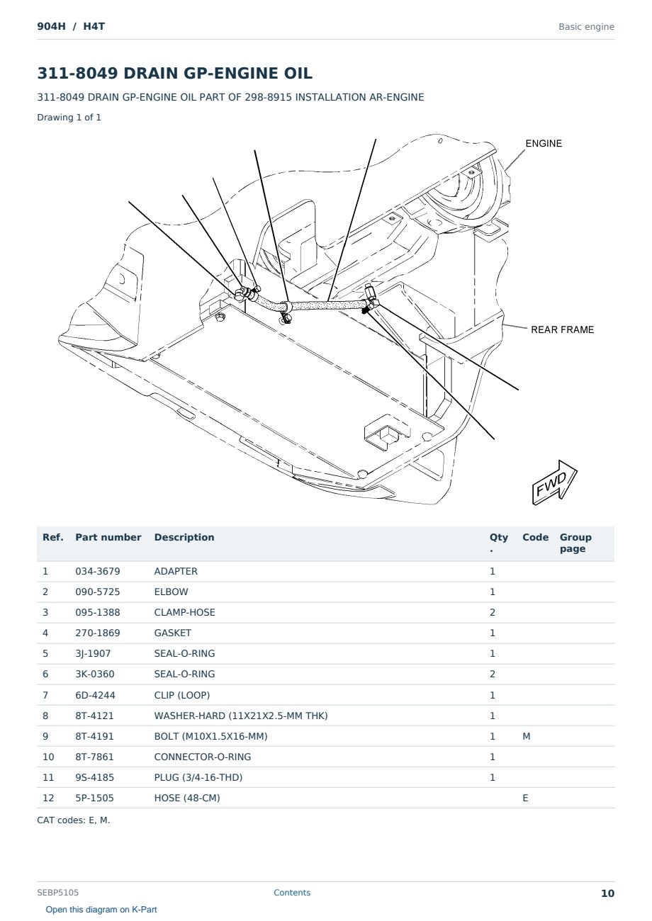 Caterpillar 904H S/N H4T Partsbook SEBP5105 (English) - sample page 10 of 10 Caterpillar 904H S/N H4T Partsbook SEBP5105 (English) - sample page 10 of 10