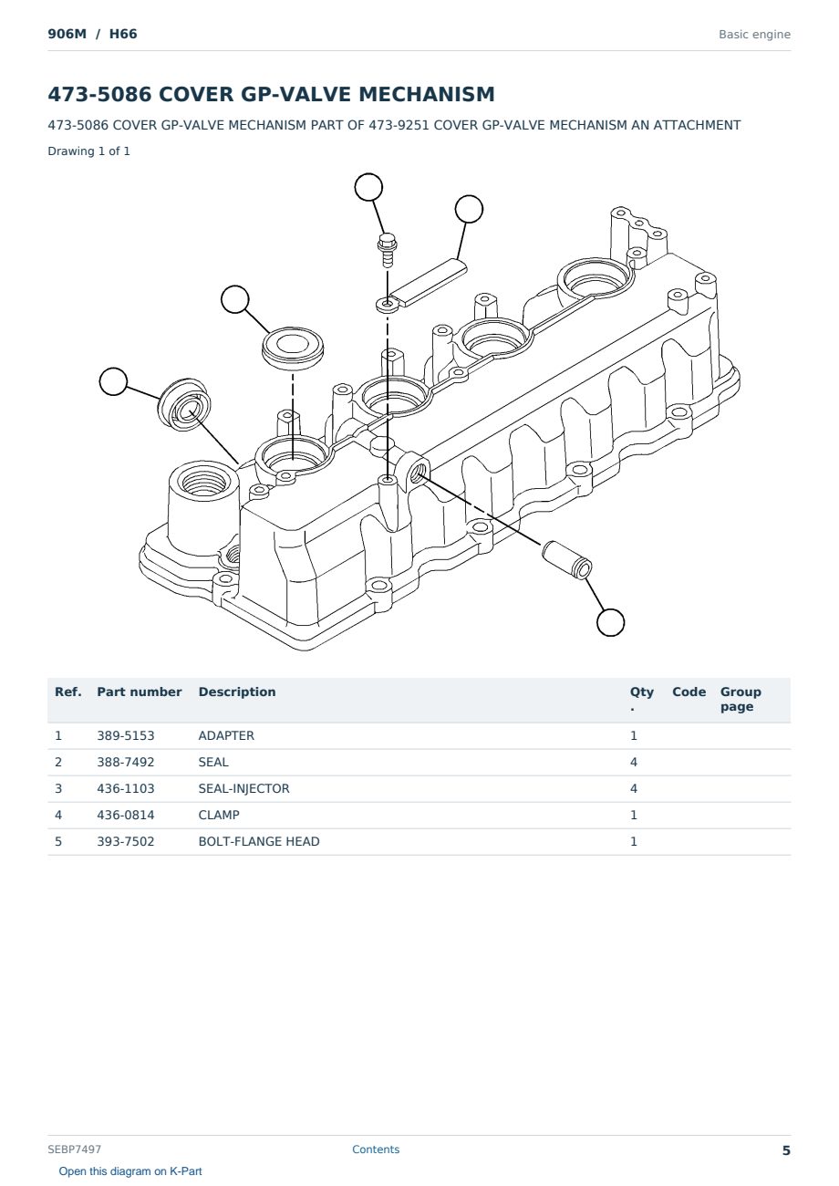 Caterpillar 906M S/N H66 Partsbook SEBP7497 (English) - sample page 5 of 10 Caterpillar 906M S/N H66 Partsbook SEBP7497 (English) - sample page 5 of 10