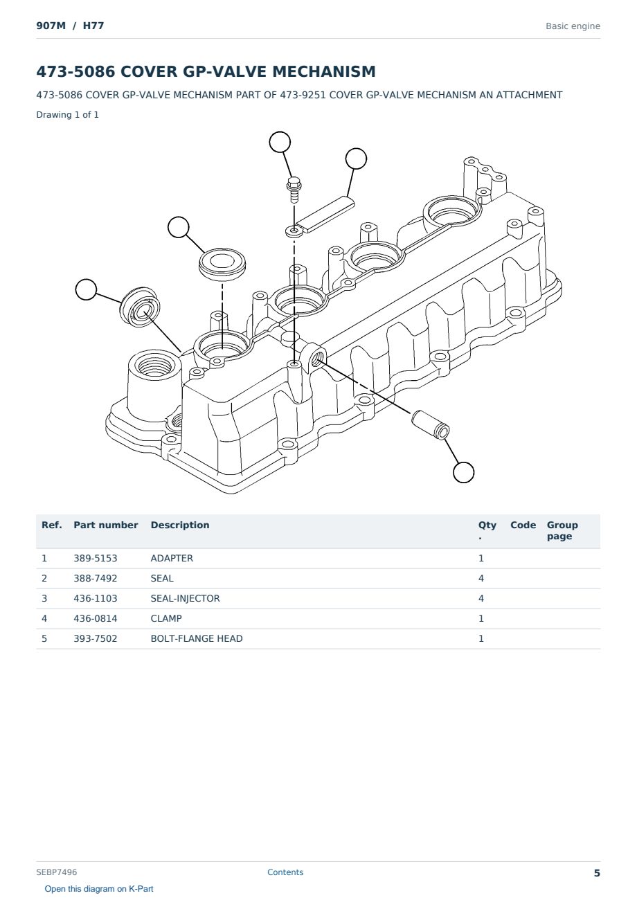 Caterpillar 907M S/N H77 Partsbook SEBP7496 (English) - sample page 5 of 10 Caterpillar 907M S/N H77 Partsbook SEBP7496 (English) - sample page 5 of 10
