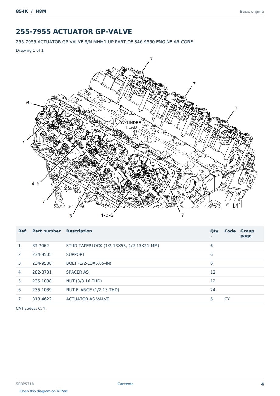 Caterpillar 854K S/N H8M Partsbook SEBP5718 (English) - sample page 4 of 10 Caterpillar 854K S/N H8M Partsbook SEBP5718 (English) - sample page 4 of 10