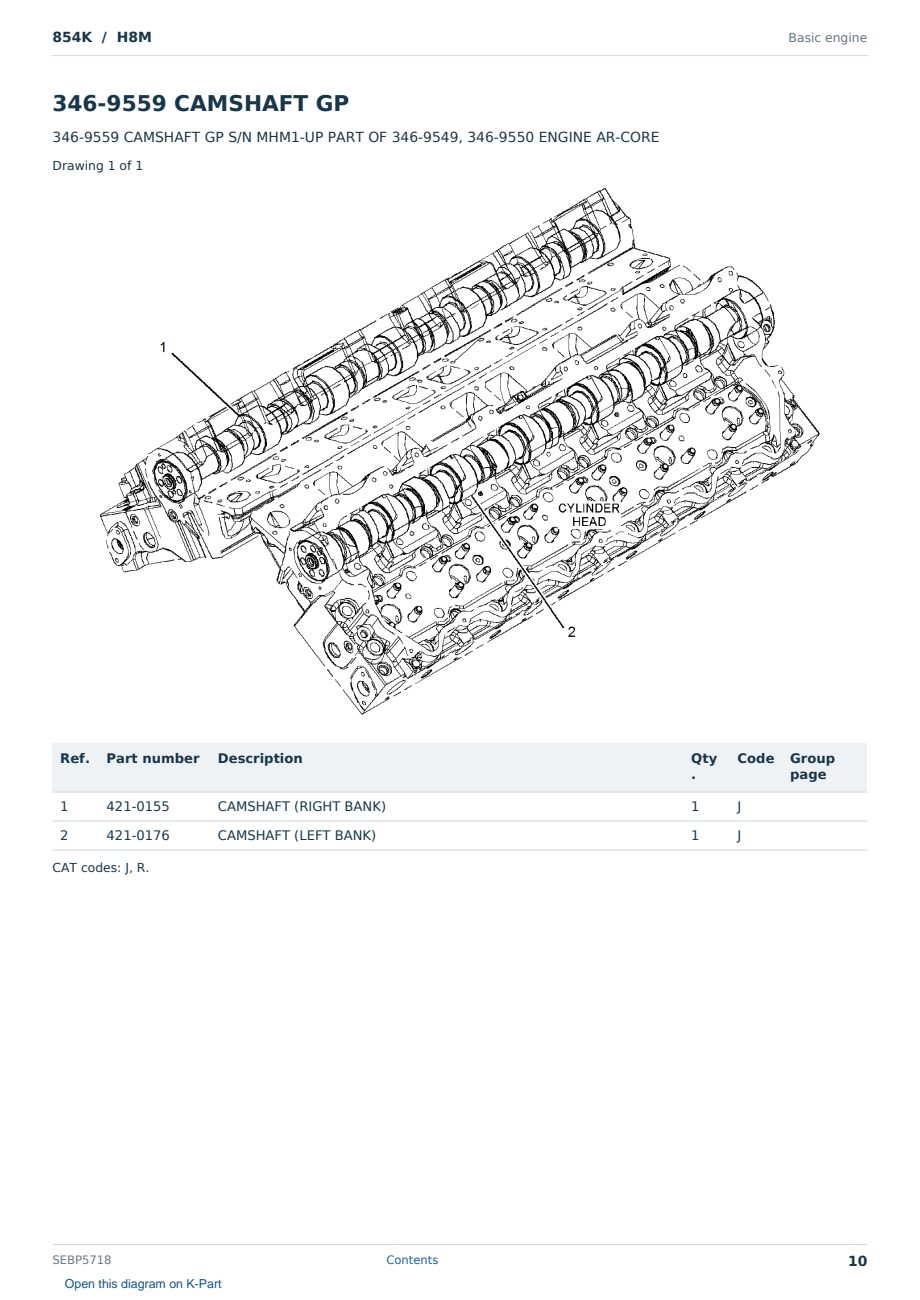 Caterpillar 854K S/N H8M Partsbook SEBP5718 (English) - sample page 10 of 10 Caterpillar 854K S/N H8M Partsbook SEBP5718 (English) - sample page 10 of 10