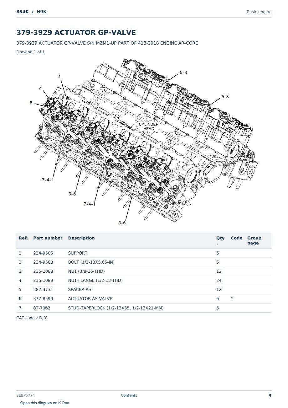 Caterpillar 854K S/N H9K Partsbook SEBP5774 (English) - sample page 3 of 10 Caterpillar 854K S/N H9K Partsbook SEBP5774 (English) - sample page 3 of 10