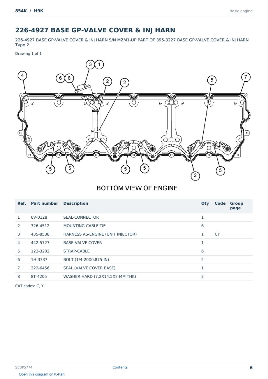 Caterpillar 854K S/N H9K Partsbook SEBP5774 (English) - sample page 6 of 10 Caterpillar 854K S/N H9K Partsbook SEBP5774 (English) - sample page 6 of 10