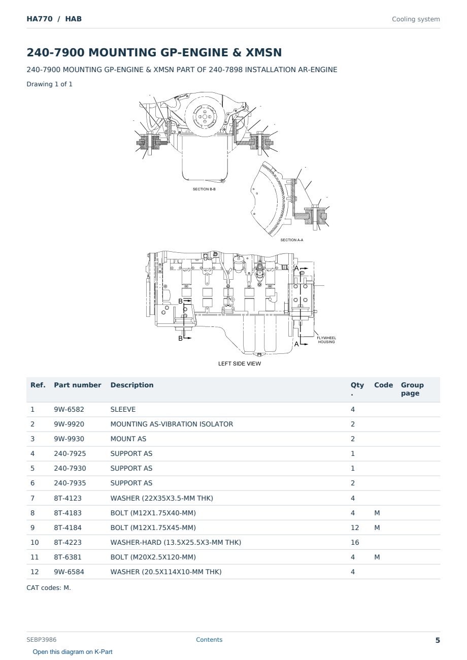 Caterpillar HA770 S/N HAB Partsbook SEBP3986 (English) - sample page 5 of 10 Caterpillar HA770 S/N HAB Partsbook SEBP3986 (English) - sample page 5 of 10