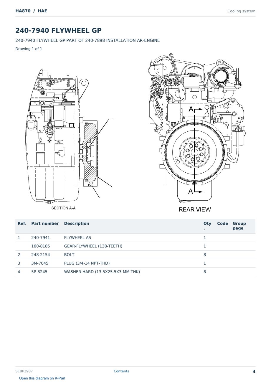 Caterpillar HA870 S/N HAE Partsbook SEBP3987 (English) - sample page 4 of 10 Caterpillar HA870 S/N HAE Partsbook SEBP3987 (English) - sample page 4 of 10