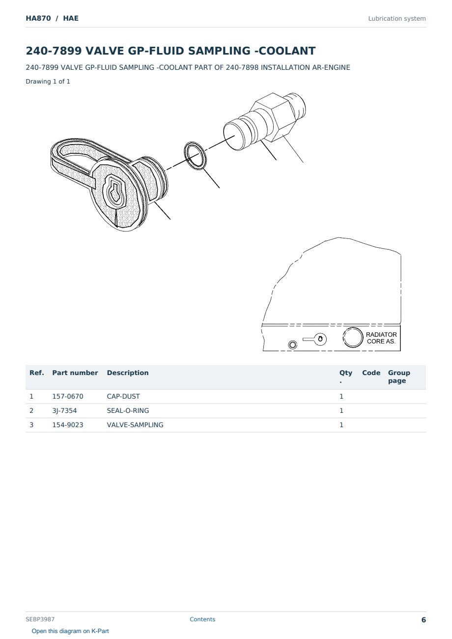 Caterpillar HA870 S/N HAE Partsbook SEBP3987 (English) - sample page 6 of 10 Caterpillar HA870 S/N HAE Partsbook SEBP3987 (English) - sample page 6 of 10