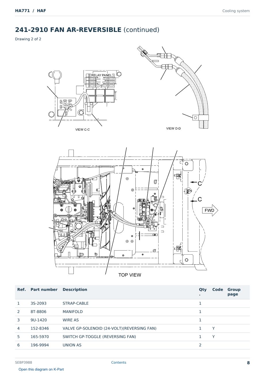 Caterpillar HA771 S/N HAF Partsbook SEBP3988 (English) - sample page 8 of 10 Caterpillar HA771 S/N HAF Partsbook SEBP3988 (English) - sample page 8 of 10
