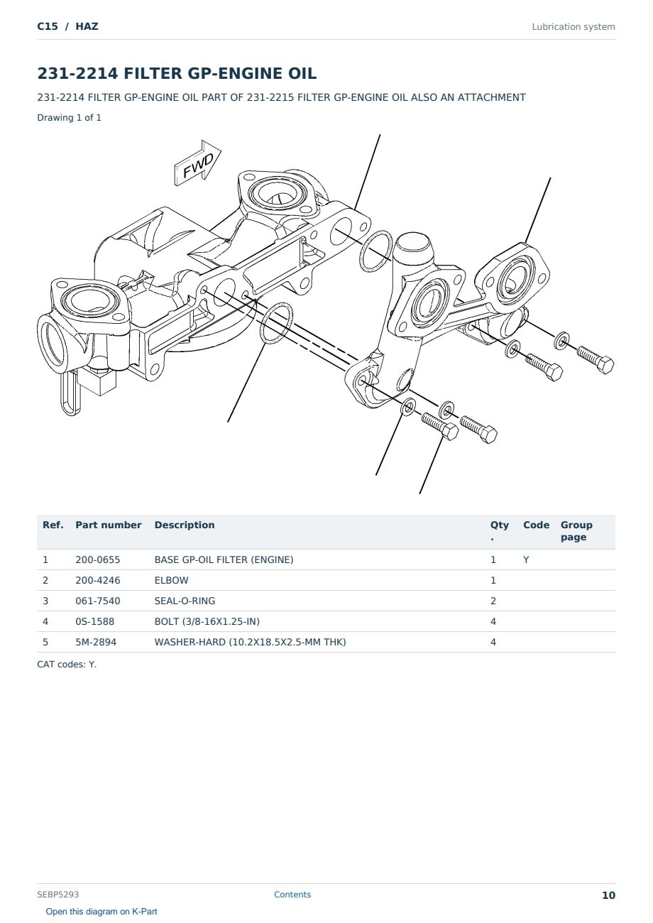 Caterpillar C15 S/N HAZ Partsbook SEBP5293 (English) - sample page 10 of 10 Caterpillar C15 S/N HAZ Partsbook SEBP5293 (English) - sample page 10 of 10