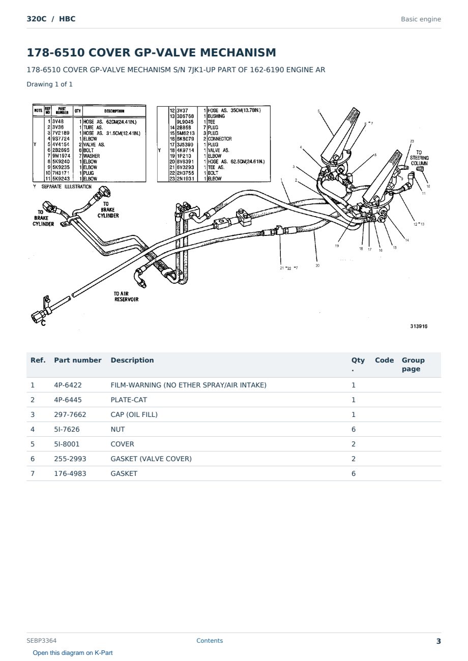 Caterpillar 320C S/N HBC Partsbook SEBP3364 (English) - sample page 3 of 10 Caterpillar 320C S/N HBC Partsbook SEBP3364 (English) - sample page 3 of 10