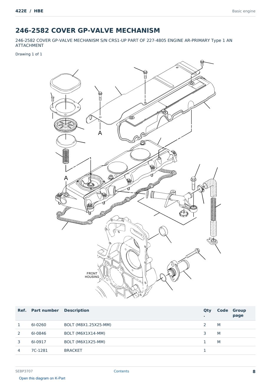 Caterpillar 422E S/N HBE Partsbook SEBP3707 (English) - sample page 8 of 10 Caterpillar 422E S/N HBE Partsbook SEBP3707 (English) - sample page 8 of 10