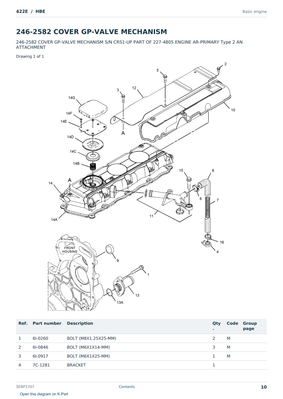 Caterpillar 422E S/N HBE Partsbook SEBP3707 (English) - sample page 10 of 10 Caterpillar 422E S/N HBE Partsbook SEBP3707 (English) - sample page 10 of 10