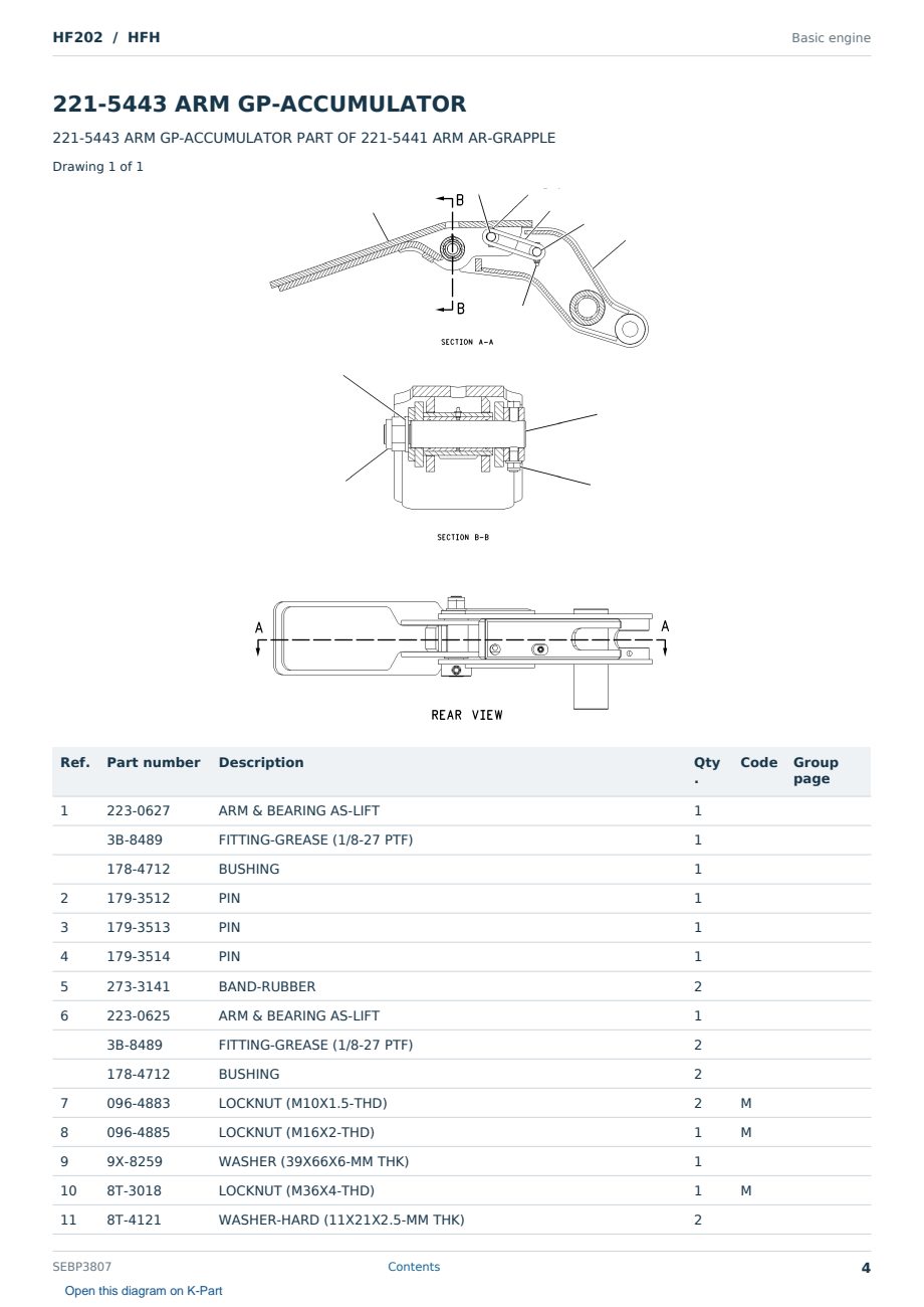 Caterpillar HF202 S/N HFH Partsbook SEBP3807 (English) - sample page 4 of 10 Caterpillar HF202 S/N HFH Partsbook SEBP3807 (English) - sample page 4 of 10