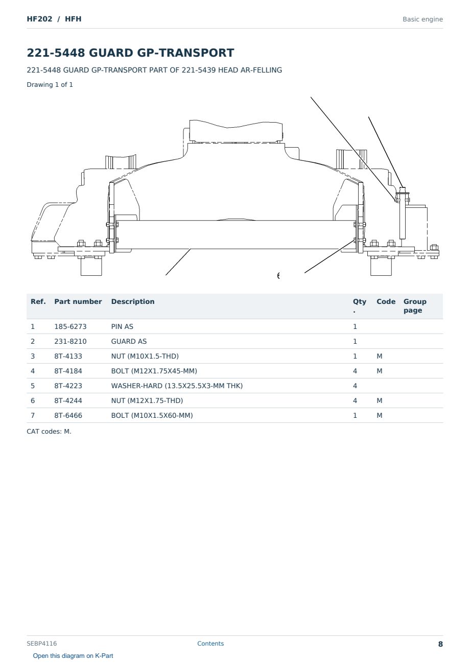 Caterpillar HF202 S/N HFH Partsbook SEBP4116 (English) - sample page 8 of 10 Caterpillar HF202 S/N HFH Partsbook SEBP4116 (English) - sample page 8 of 10