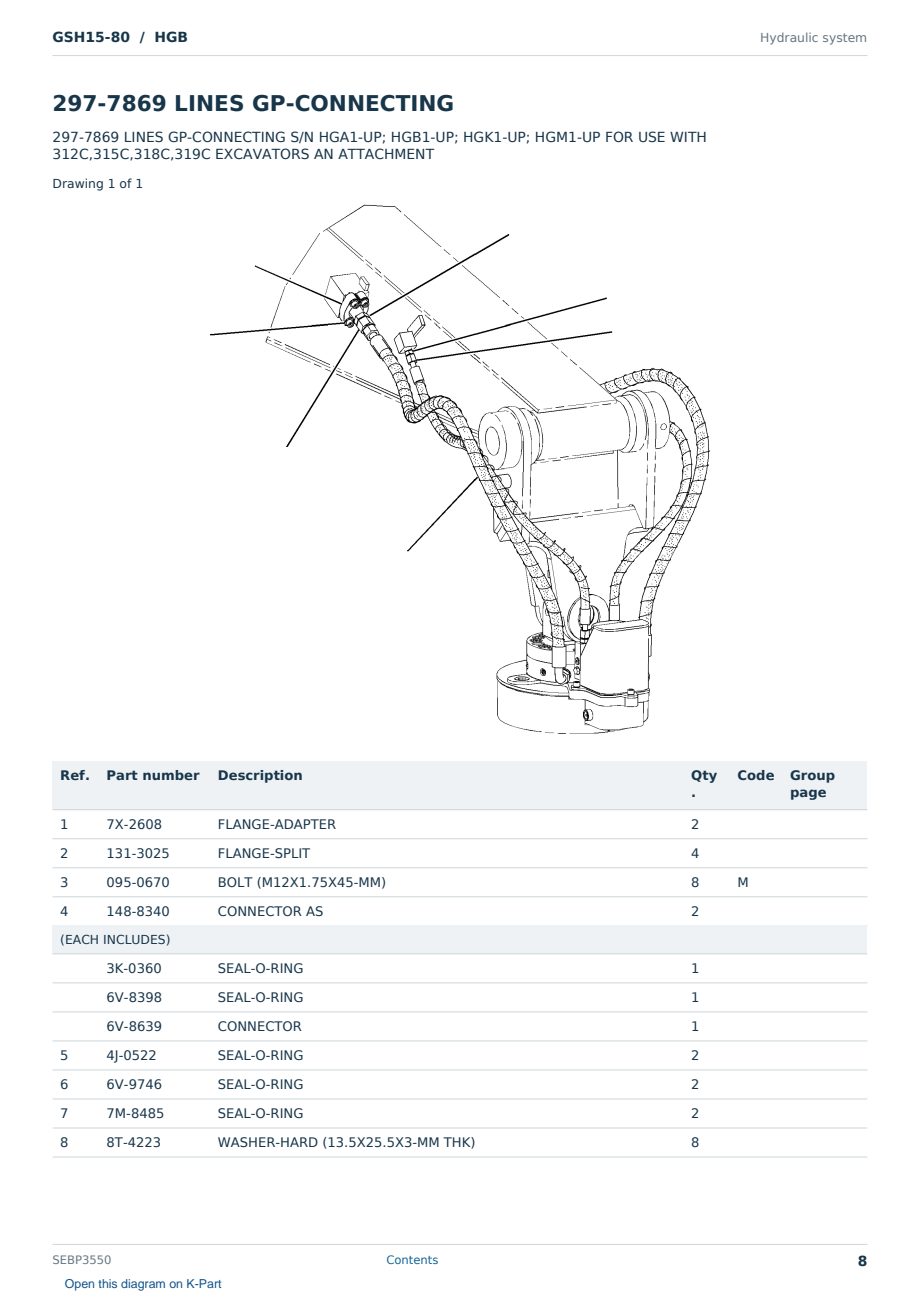 Caterpillar GSH15-80 S/N HGB Partsbook SEBP3550 (English) - sample page 8 of 10 Caterpillar GSH15-80 S/N HGB Partsbook SEBP3550 (English) - sample page 8 of 10
