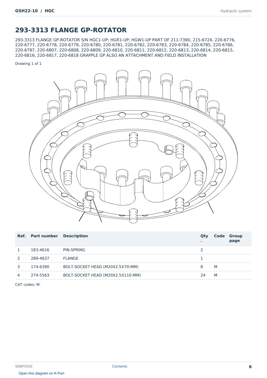 Caterpillar GSH22-10 S/N HGC Partsbook SEBP3550 (English) - sample page 6 of 10 Caterpillar GSH22-10 S/N HGC Partsbook SEBP3550 (English) - sample page 6 of 10
