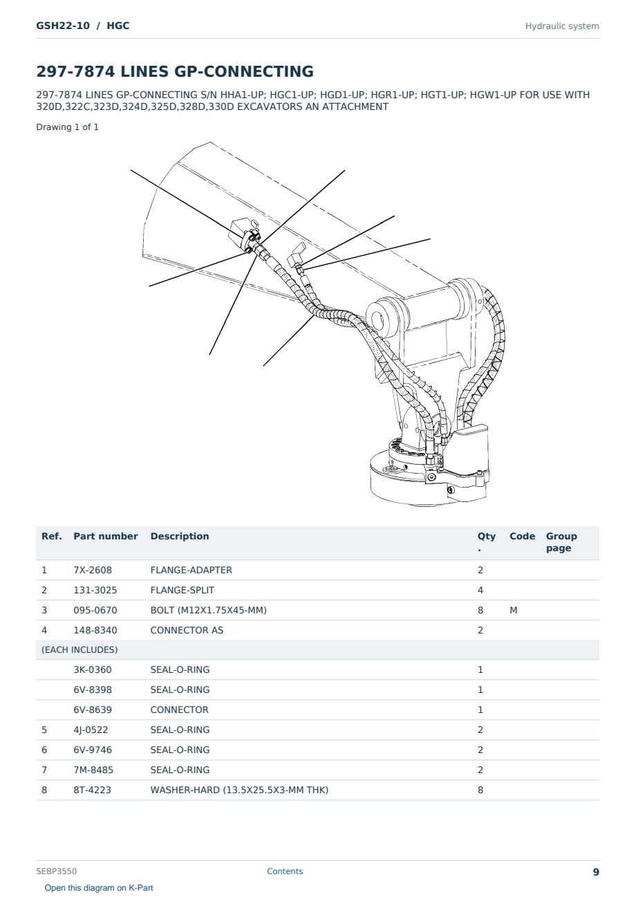 Caterpillar GSH22-10 S/N HGC Partsbook SEBP3550 (English) - sample page 9 of 10 Caterpillar GSH22-10 S/N HGC Partsbook SEBP3550 (English) - sample page 9 of 10