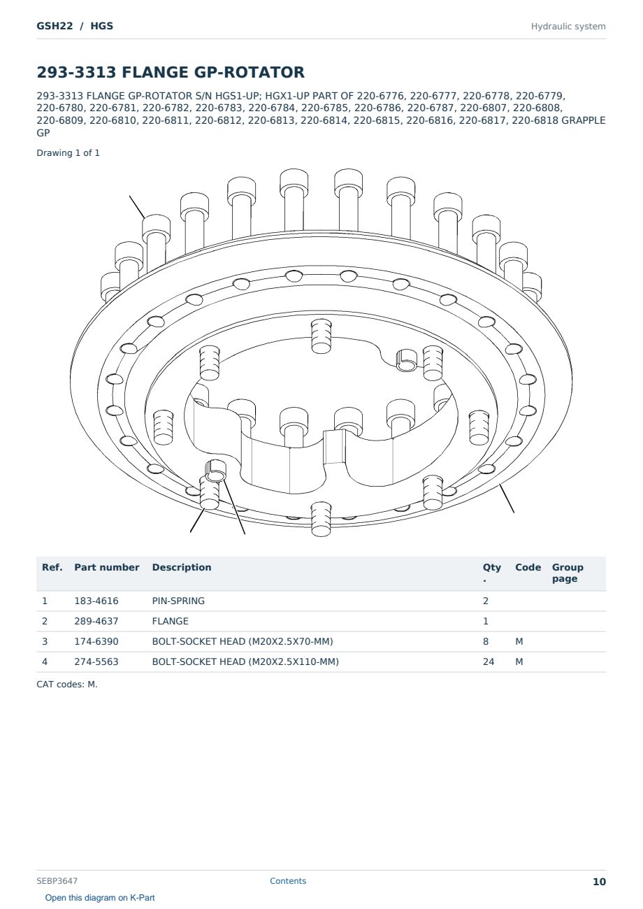 Caterpillar GSH22 S/N HGS Partsbook SEBP3647 (English) - sample page 10 of 10 Caterpillar GSH22 S/N HGS Partsbook SEBP3647 (English) - sample page 10 of 10