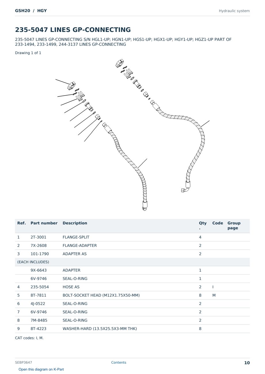 Caterpillar GSH20 S/N HGY Partsbook SEBP3647 (English) - sample page 10 of 10 Caterpillar GSH20 S/N HGY Partsbook SEBP3647 (English) - sample page 10 of 10