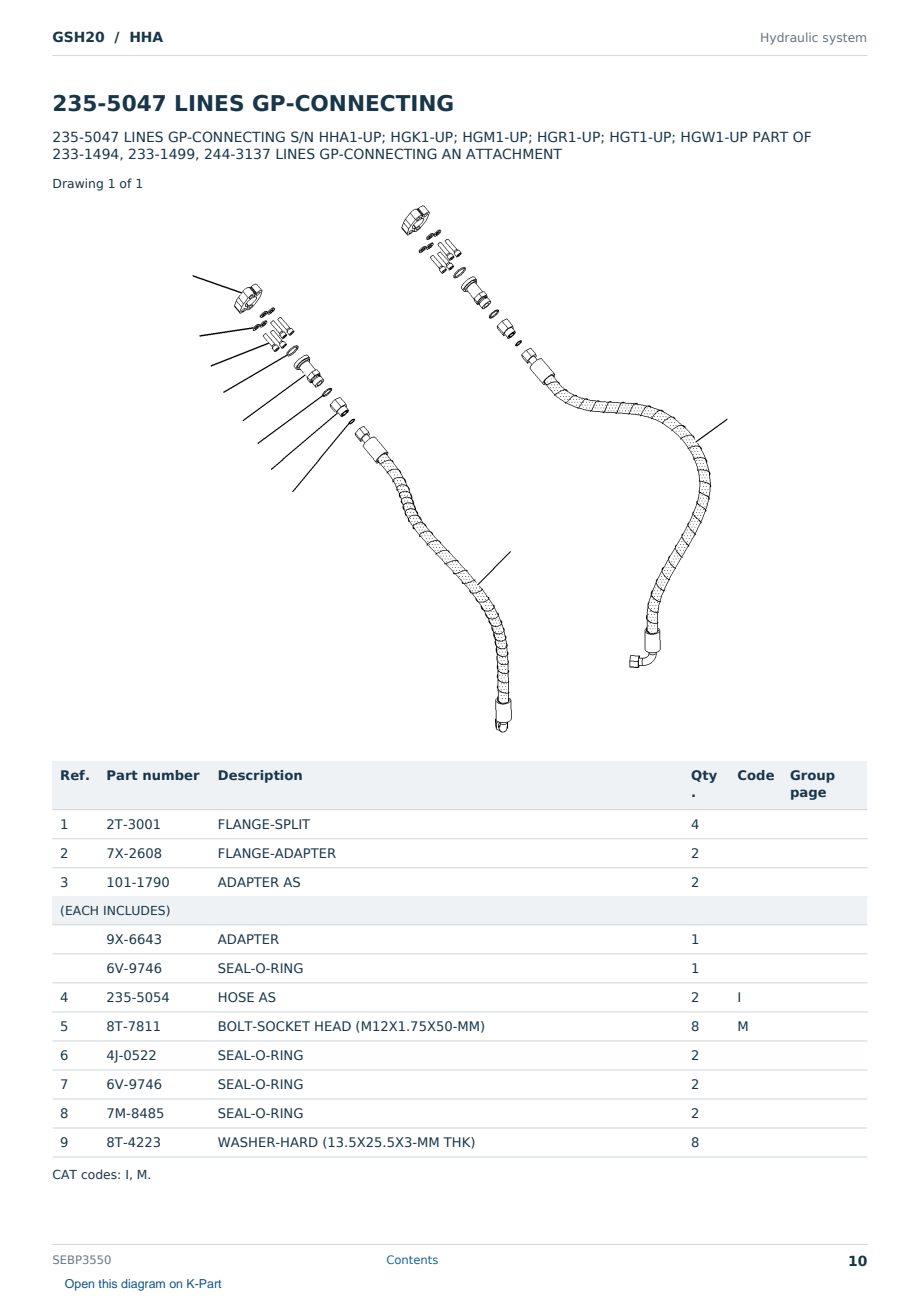 Caterpillar GSH20 S/N HHA Partsbook SEBP3550 (English) - sample page 10 of 10 Caterpillar GSH20 S/N HHA Partsbook SEBP3550 (English) - sample page 10 of 10