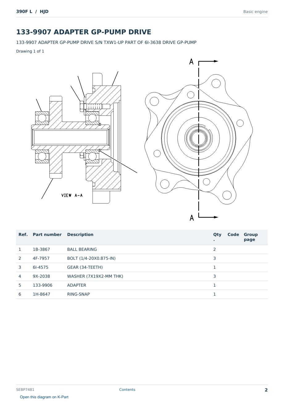Caterpillar 390F L S/N HJD Partsbook SEBP7481 (English) - sample page 2 of 10 Caterpillar 390F L S/N HJD Partsbook SEBP7481 (English) - sample page 2 of 10