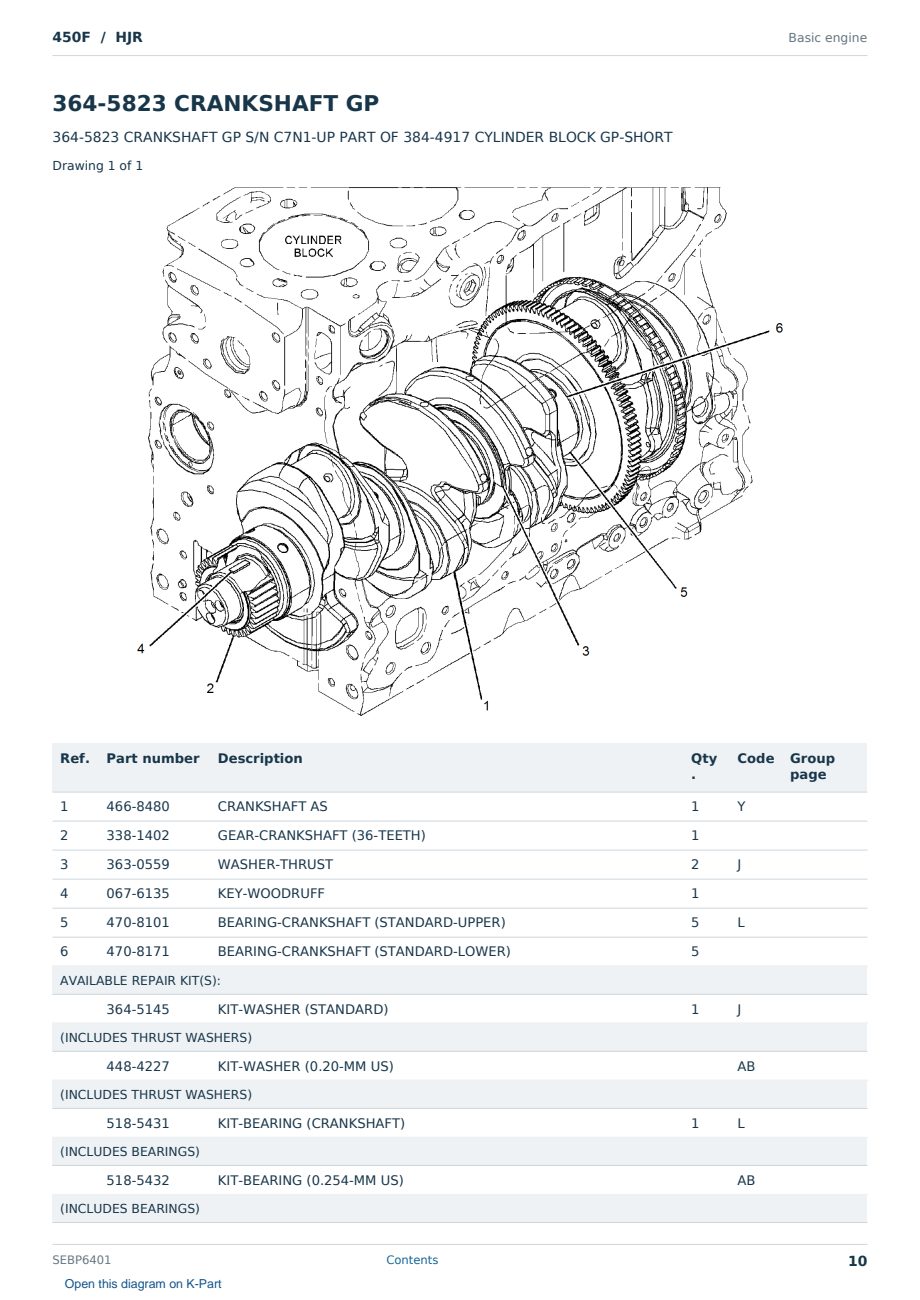 Caterpillar 450F S/N HJR Partsbook SEBP6401 (English) - sample page 10 of 10 Caterpillar 450F S/N HJR Partsbook SEBP6401 (English) - sample page 10 of 10