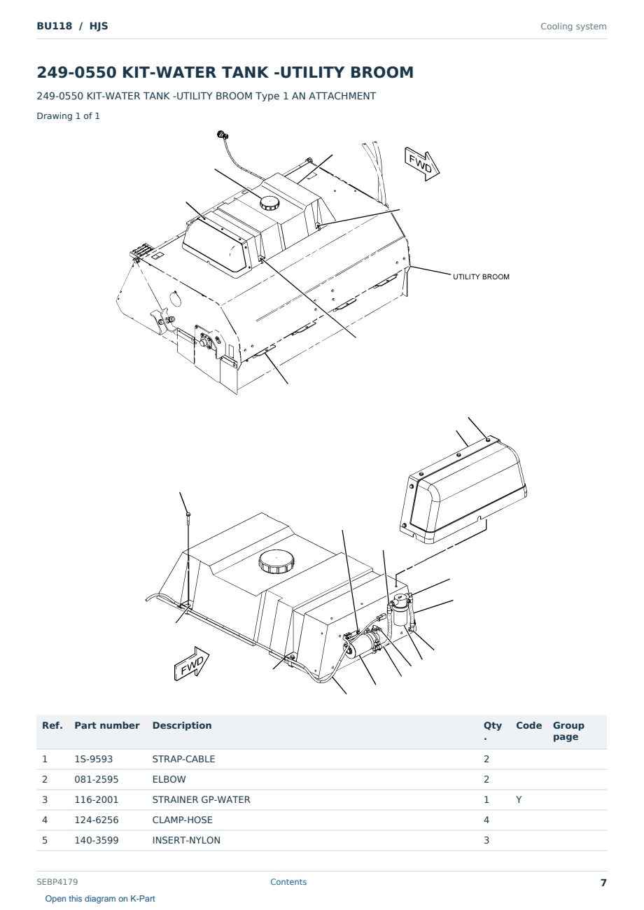Caterpillar BU118 S/N HJS Partsbook SEBP4179 (English) - sample page 7 of 10 Caterpillar BU118 S/N HJS Partsbook SEBP4179 (English) - sample page 7 of 10