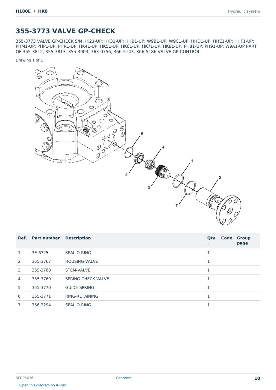 Caterpillar H180E S/N HK8 Partsbook SEBP5636 (English) - sample page 10 of 10 Caterpillar H180E S/N HK8 Partsbook SEBP5636 (English) - sample page 10 of 10