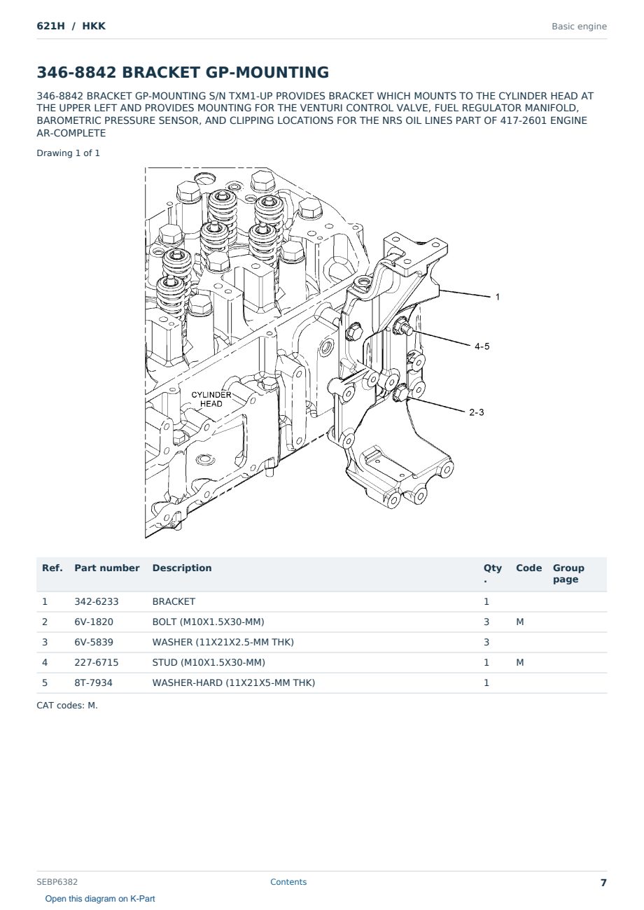 Caterpillar 621H S/N HKK Partsbook SEBP6382 (English) - sample page 7 of 10 Caterpillar 621H S/N HKK Partsbook SEBP6382 (English) - sample page 7 of 10