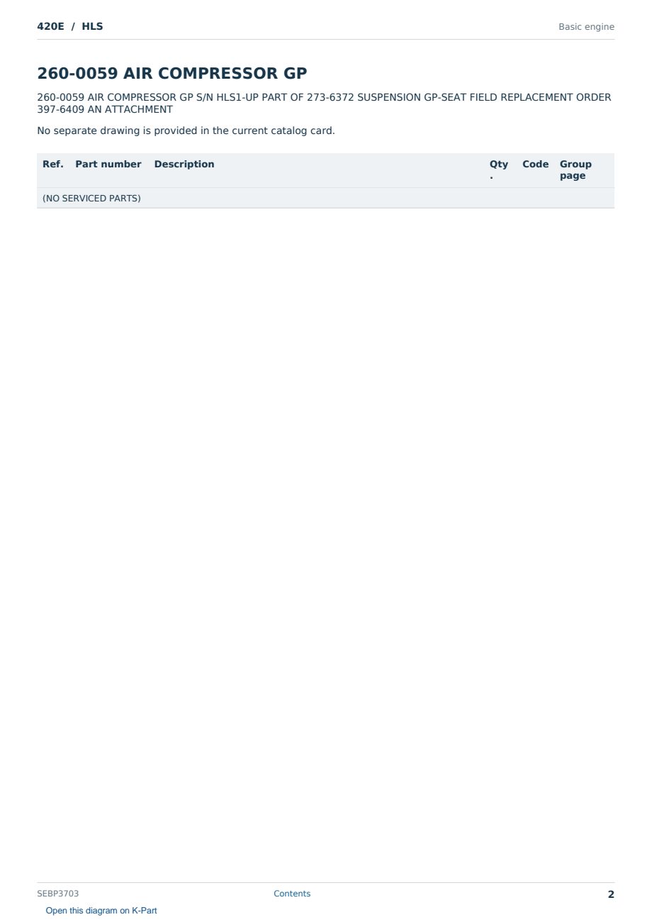 Caterpillar 420E S/N HLS Partsbook SEBP3703 (English) - sample page 2 of 10 Caterpillar 420E S/N HLS Partsbook SEBP3703 (English) - sample page 2 of 10