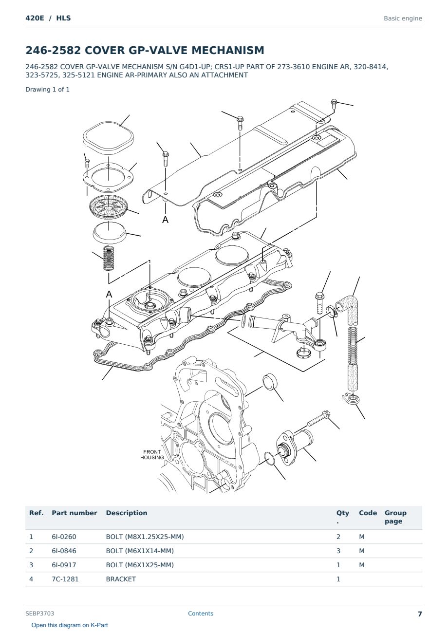 Caterpillar 420E S/N HLS Partsbook SEBP3703 (English) - sample page 7 of 10 Caterpillar 420E S/N HLS Partsbook SEBP3703 (English) - sample page 7 of 10