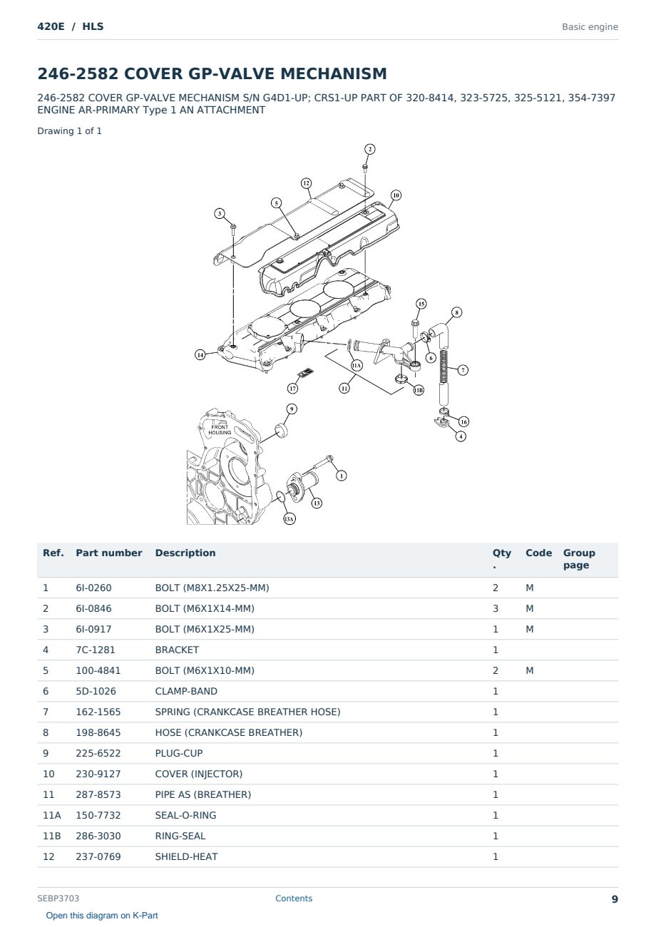 Caterpillar 420E S/N HLS Partsbook SEBP3703 (English) - sample page 9 of 10 Caterpillar 420E S/N HLS Partsbook SEBP3703 (English) - sample page 9 of 10