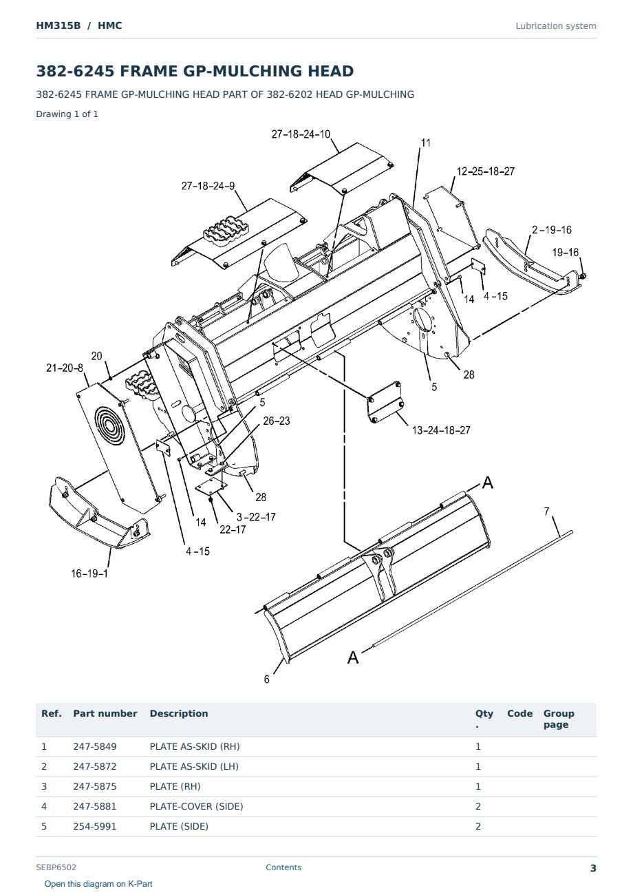 Caterpillar HM315B S/N HMC Partsbook SEBP6502 (English) - sample page 3 of 10 Caterpillar HM315B S/N HMC Partsbook SEBP6502 (English) - sample page 3 of 10