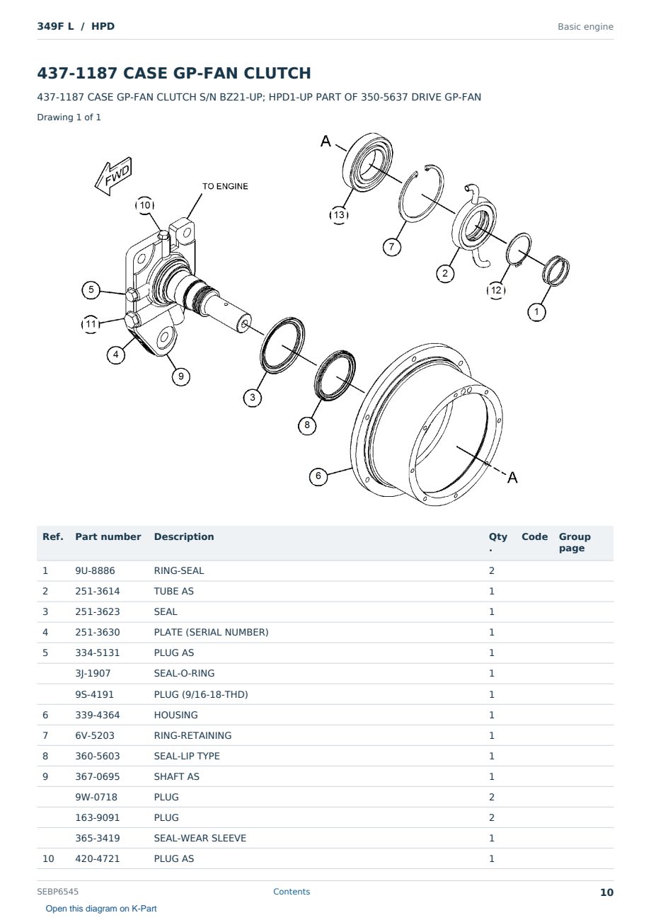 Caterpillar 349F L S/N HPD Partsbook SEBP6545 (English) - sample page 10 of 10 Caterpillar 349F L S/N HPD Partsbook SEBP6545 (English) - sample page 10 of 10